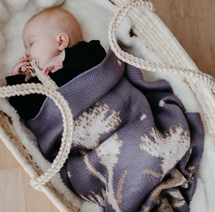 Baby mit Babydecke